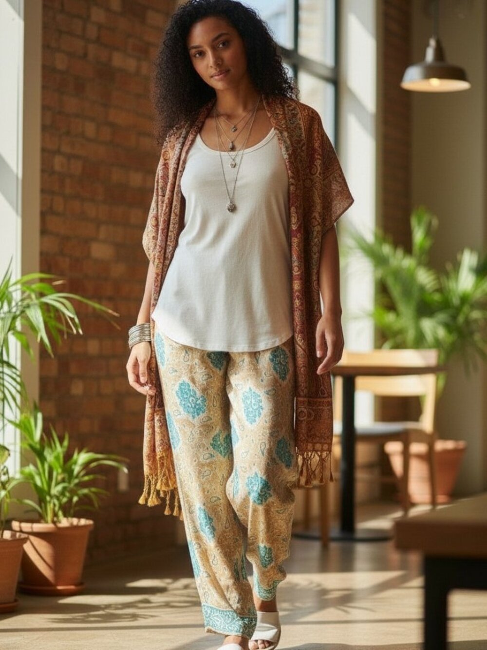 Silk and Viscose Pants from India